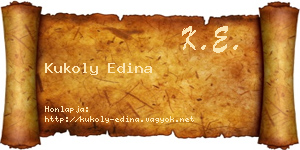Kukoly Edina névjegykártya
